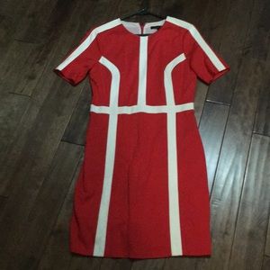 Cynthia Steffe red and white dress.